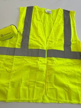 High-Visibility Safety Vest in Neon Yellow with Reflective Stripes Set of 2